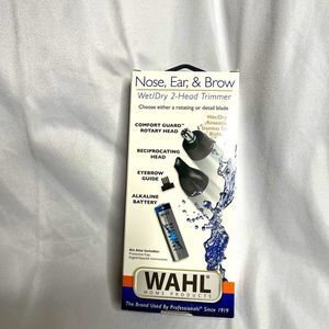 WAHL Nose Ear Eyebrow Neckline Wet/Dry BATTERY Precision 2-HEAD Rotary TRIMMER